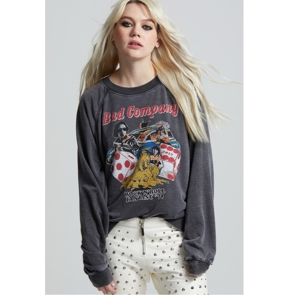 Recycled Karma Bad Company Rock N Roll Fantasy Sweatshirt - Picture 7 of 13